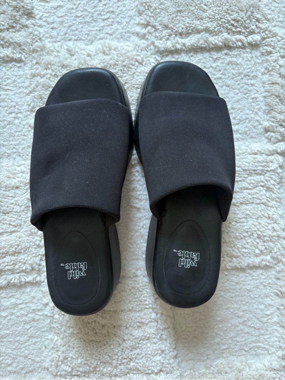 wild fable Black Wide-Strap Slide Sandals - Picture 2 of 4